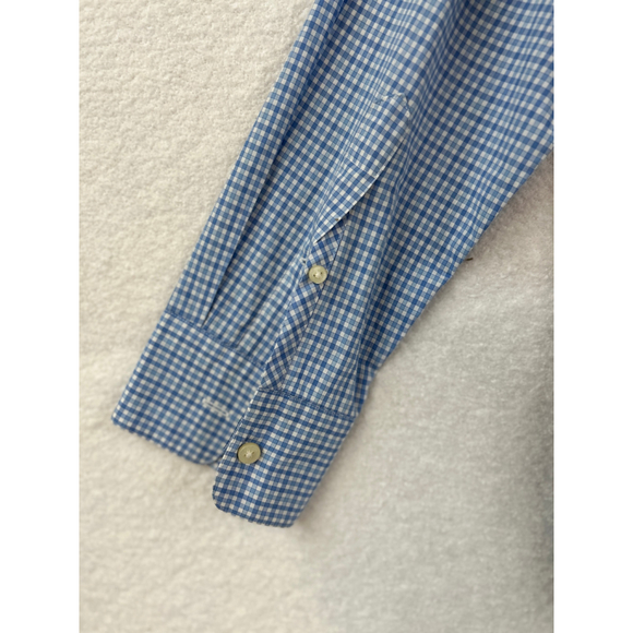 Men's 1901 NordstromBlue‎ and White Checkered Button-Down Shirt, Size Small - Picture 3 of 7
